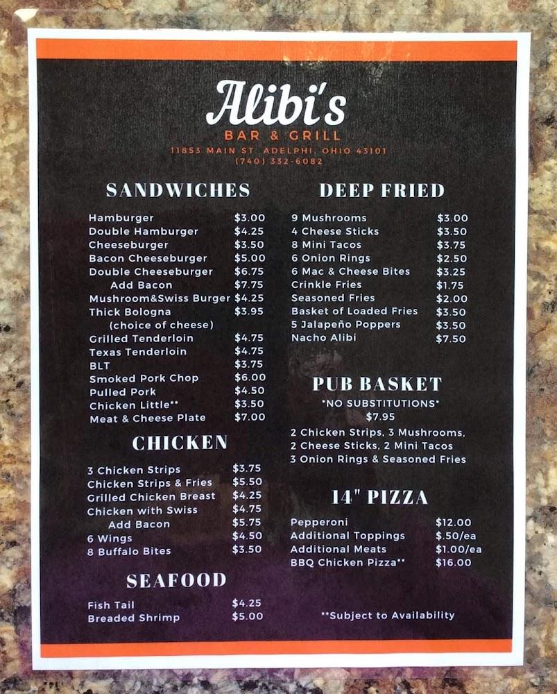 Adelphi Pub Menu image 1